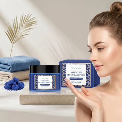 Moroccan Blue Nila Powder Face Mask – Brightening, Exfoliating & Deep Cleansing