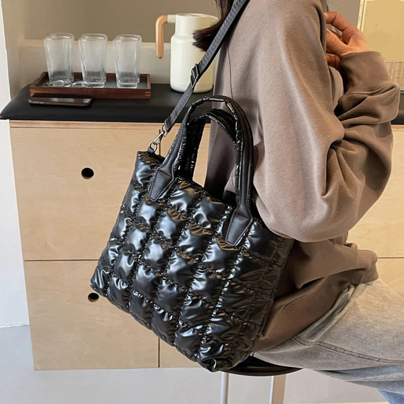Luxury Quilted Puffy Tote Bag