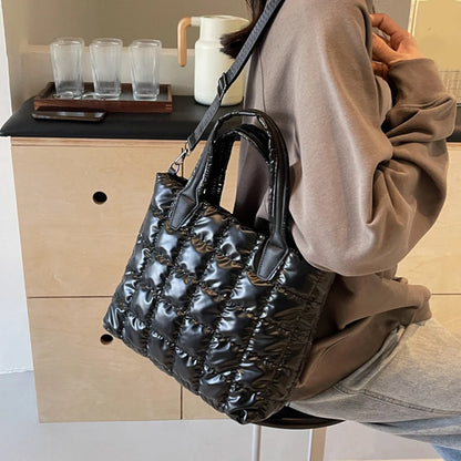 Luxury Quilted Puffy Tote Bag