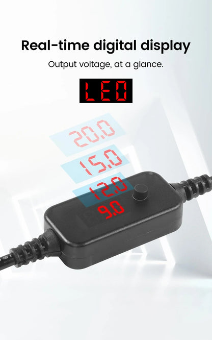 USB-C to DC PD Power Boost Cable for WiFi Routers & Laptops 5V-20V