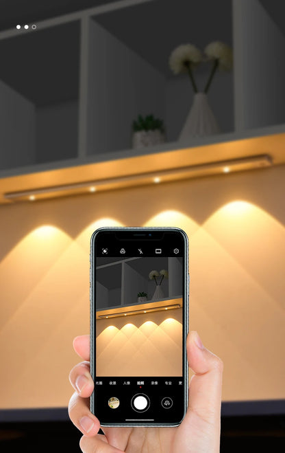 Ultra-Thin Motion Sensor Cabinet Light - Rechargeable Dimmable LED Under Counter Lighting