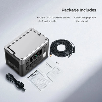 OUKITEL P1000 Plus 1800W Portable Power Station 1024Wh LiFePO4 Solar Generator
