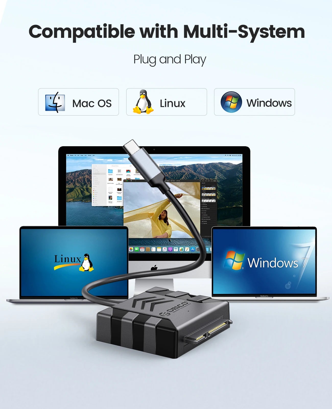 USB 3.0 to SATA Adapter Cable for 2.5/3.5" HDD/SSD - 5Gbps Fast Data Transfer - 5