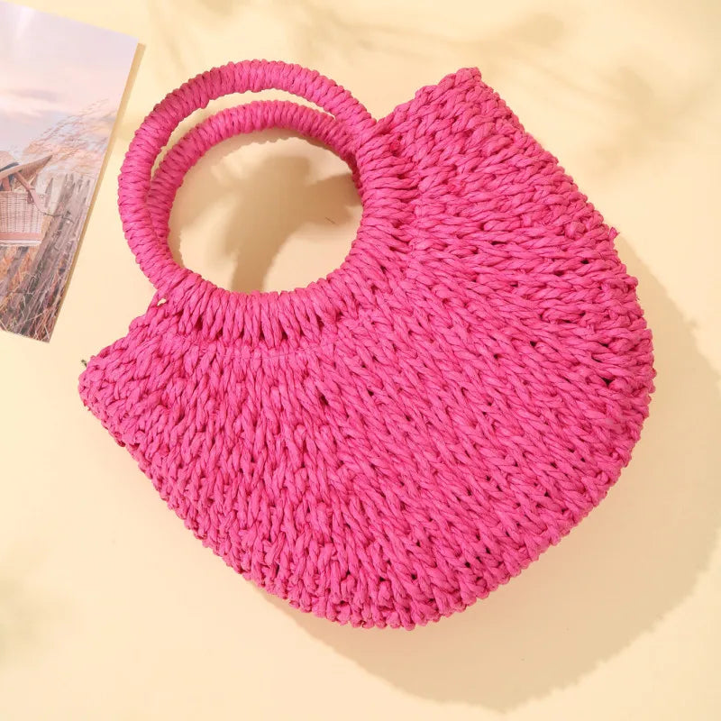 Luxury Woven Half-Moon Bag