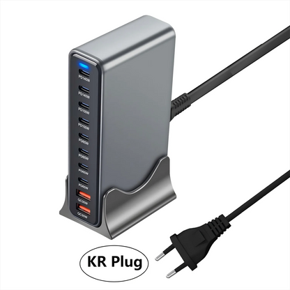 800W 10-Port GaN Fast Charging Station for iPhone, Samsung, and MacBook