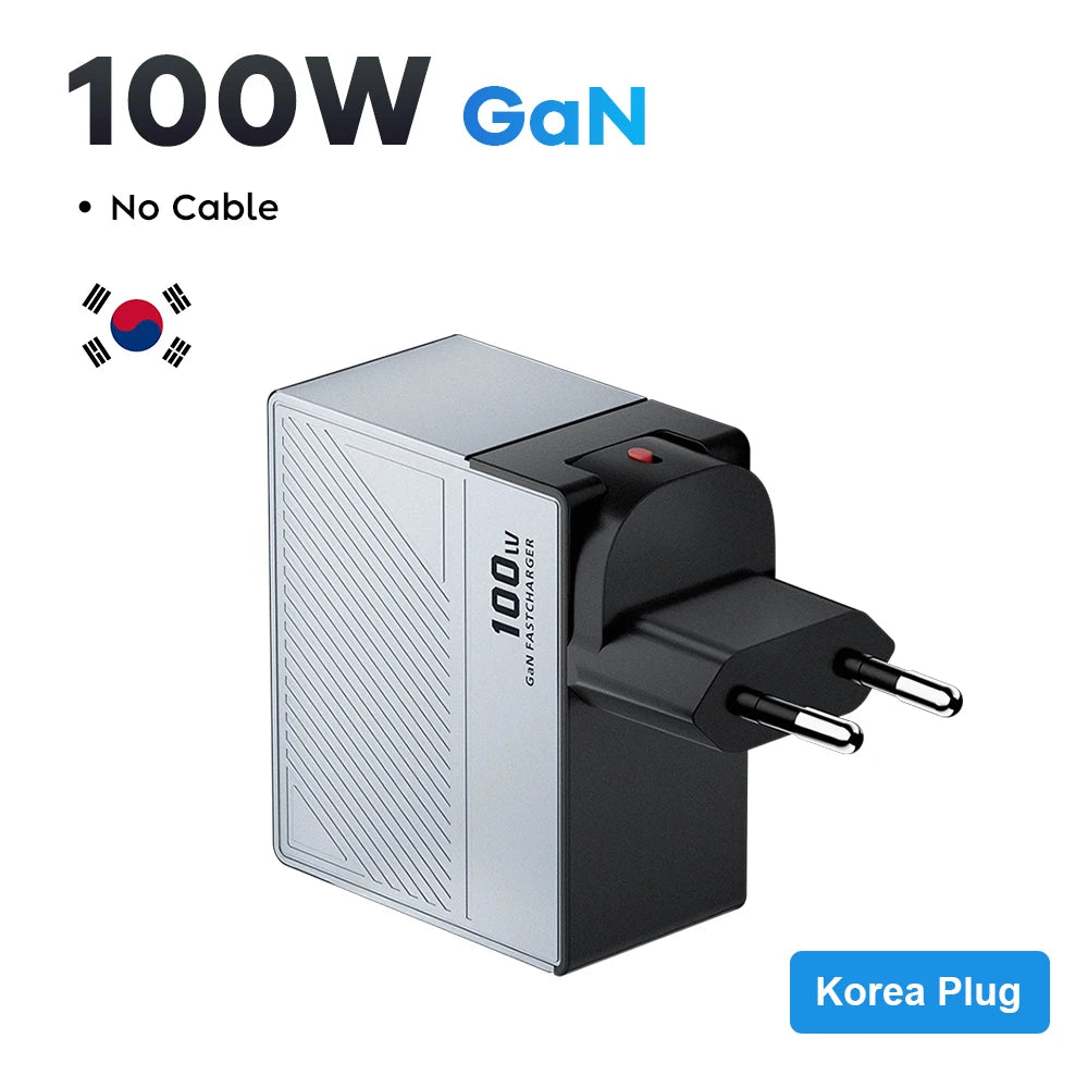 100W GaN USB-C Fast Charger - Multi-Port PD Quick Charging Adapter - 27