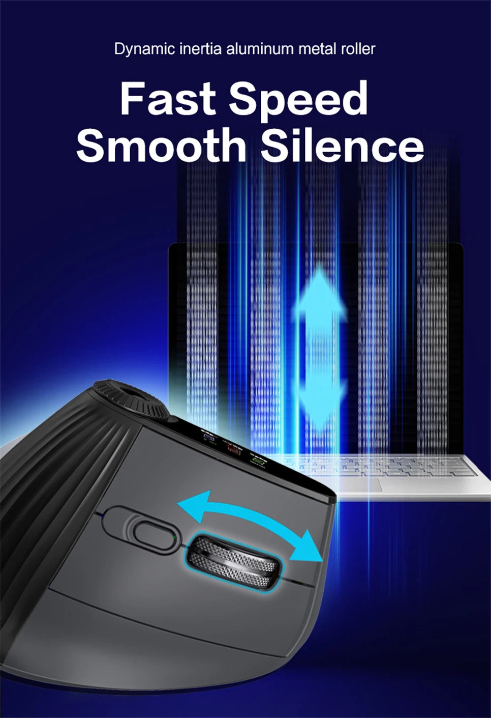 Ergonomic Wireless Vertical Mouse with RGB Backlight & Precision Knob - 7