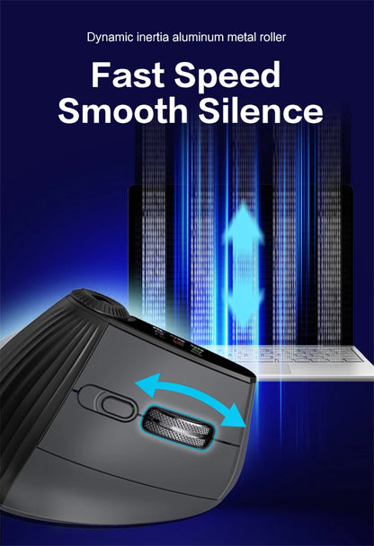 Ergonomic Wireless Vertical Mouse with RGB Backlight & Precision Knob