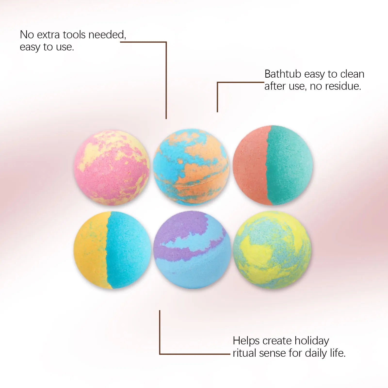 Natural Kids Bath Bomb Set - Aromatherapy & Skin Moisturizing Bath Balls - 10