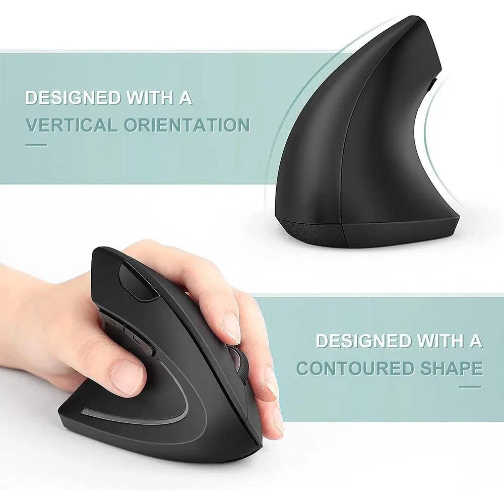 Wireless Ergonomic Vertical Mouse - 2.4GHz Optical Mouse with 3 Adjustable DPI - 13