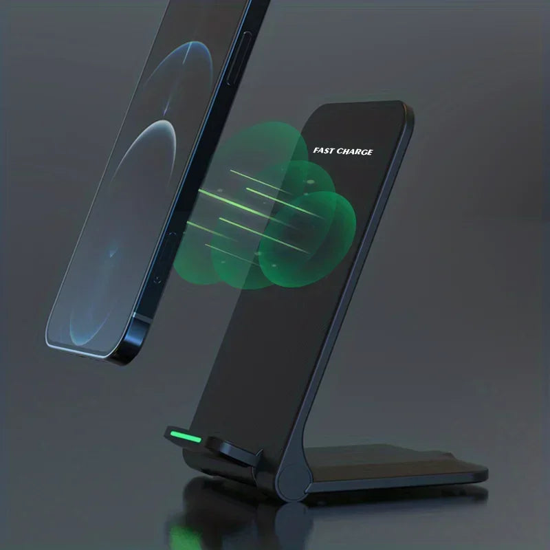 30W Foldable Fast Wireless Charger Stand for iPhone and Samsung Devices