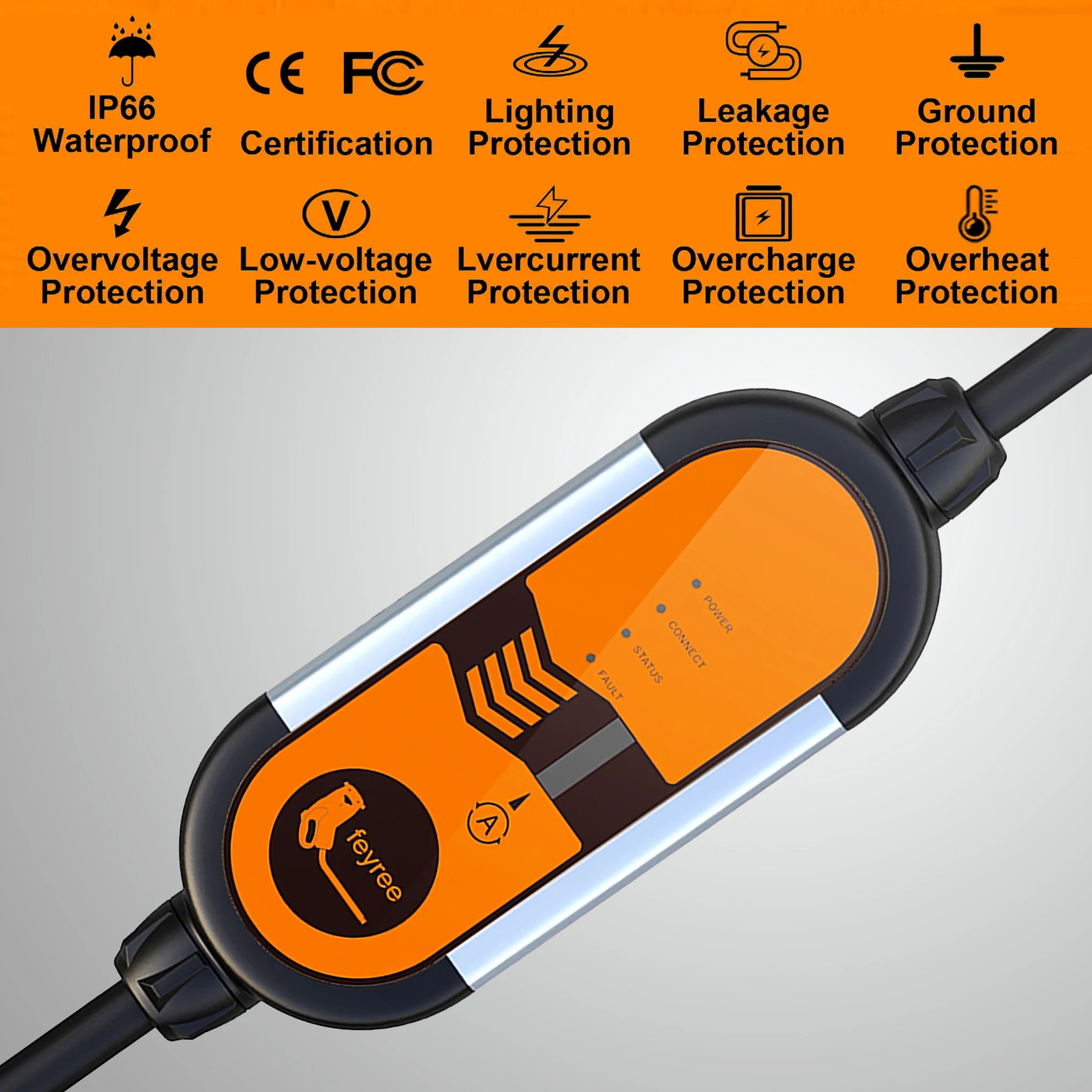 Portable EV Charger Type 1 & 2 - 3.5kW Adjustable Electric Car Charger - 11