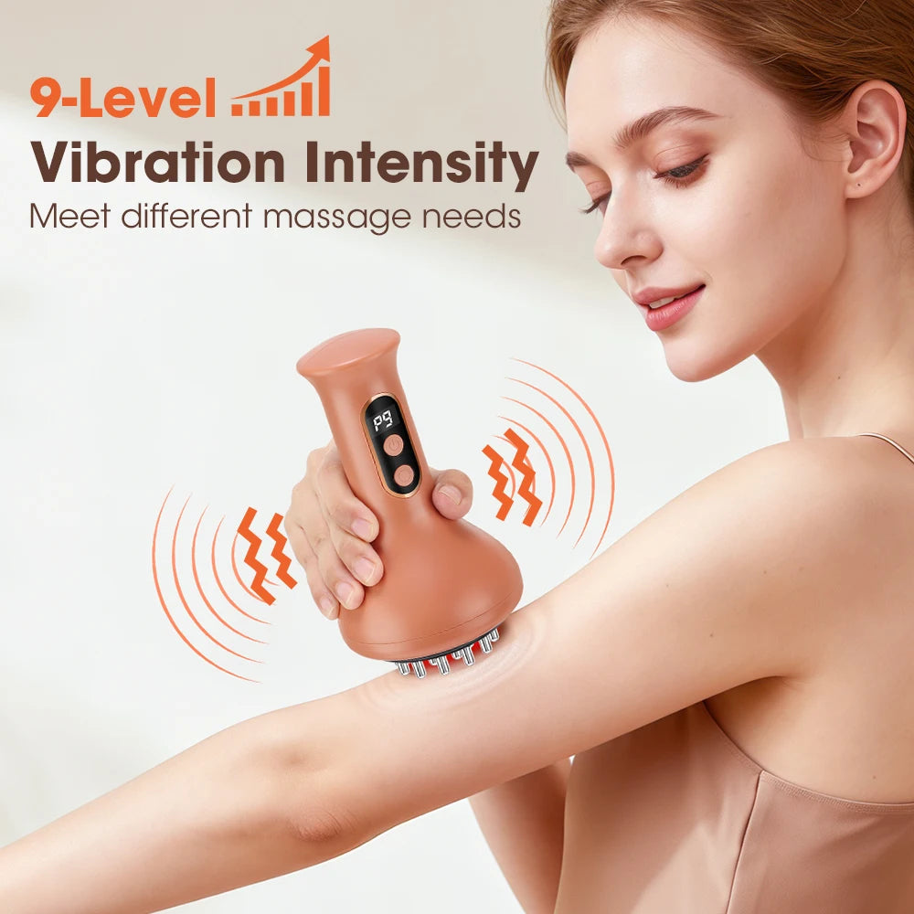 Electric Cupping & Meridian Massager with Heat Therapy & Vibration