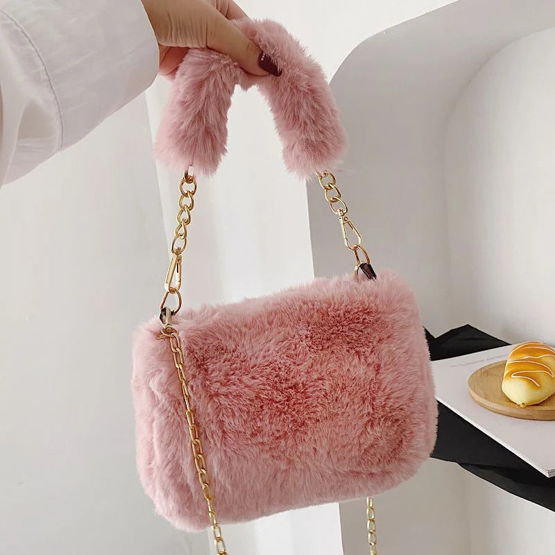 Luxury Plush Chain Crossbody