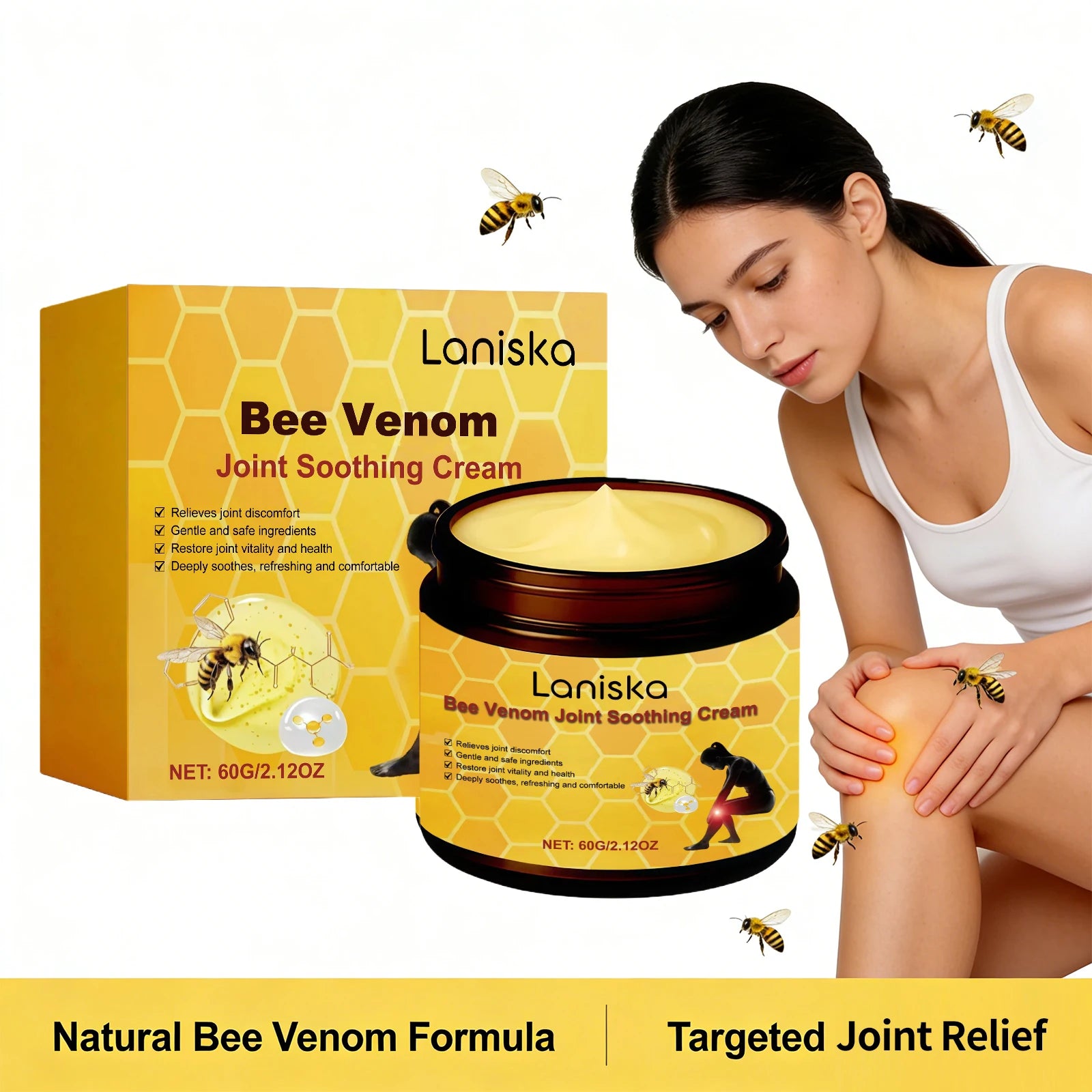 Bee Venom Joint Soothing Cream - Deep Tissue Relief & Muscle Recovery Massage Balm - 11
