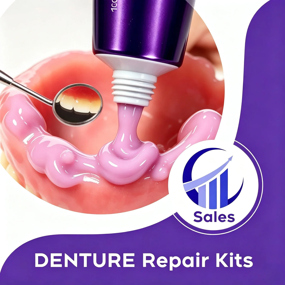 Soft Silicone Denture Reline Cushion - Comfortable Daily Stabilizing Adhesive