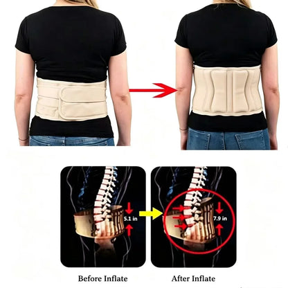 Adjustable Lumbar Support Belt with Air Traction for Back Pain Relief