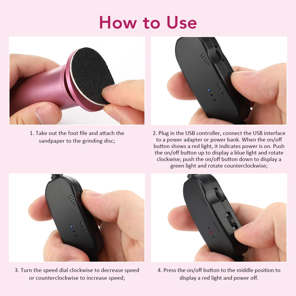 Electric Callus Remover for Feet - Professional Pedicure Foot File with 20 Discs - 12
