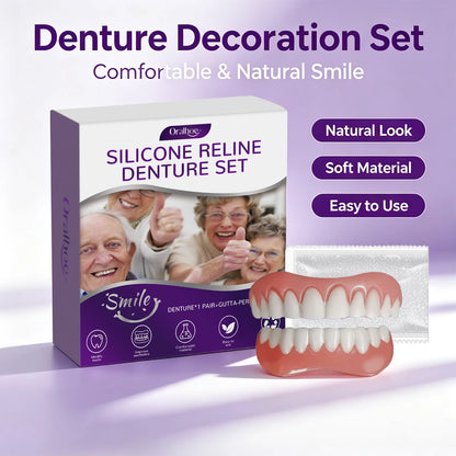 Cosmetic Silicone Denture Set for Instant Smile Transformation and Comfort