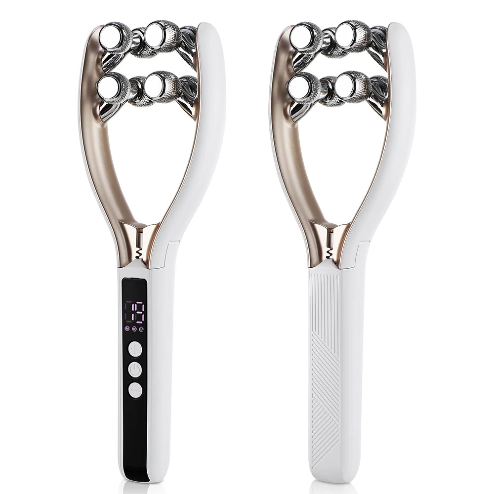 Microcurrent Face & Neck Lifting Massager - Electric V-Shape Slimming Roller - 16