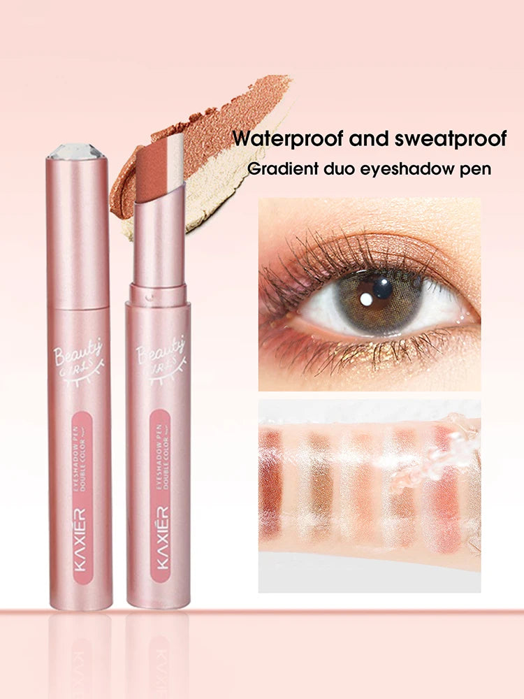 Gradient Two-Tone Eyeshadow Stick - Waterproof Shimmer Eye Makeup - 26