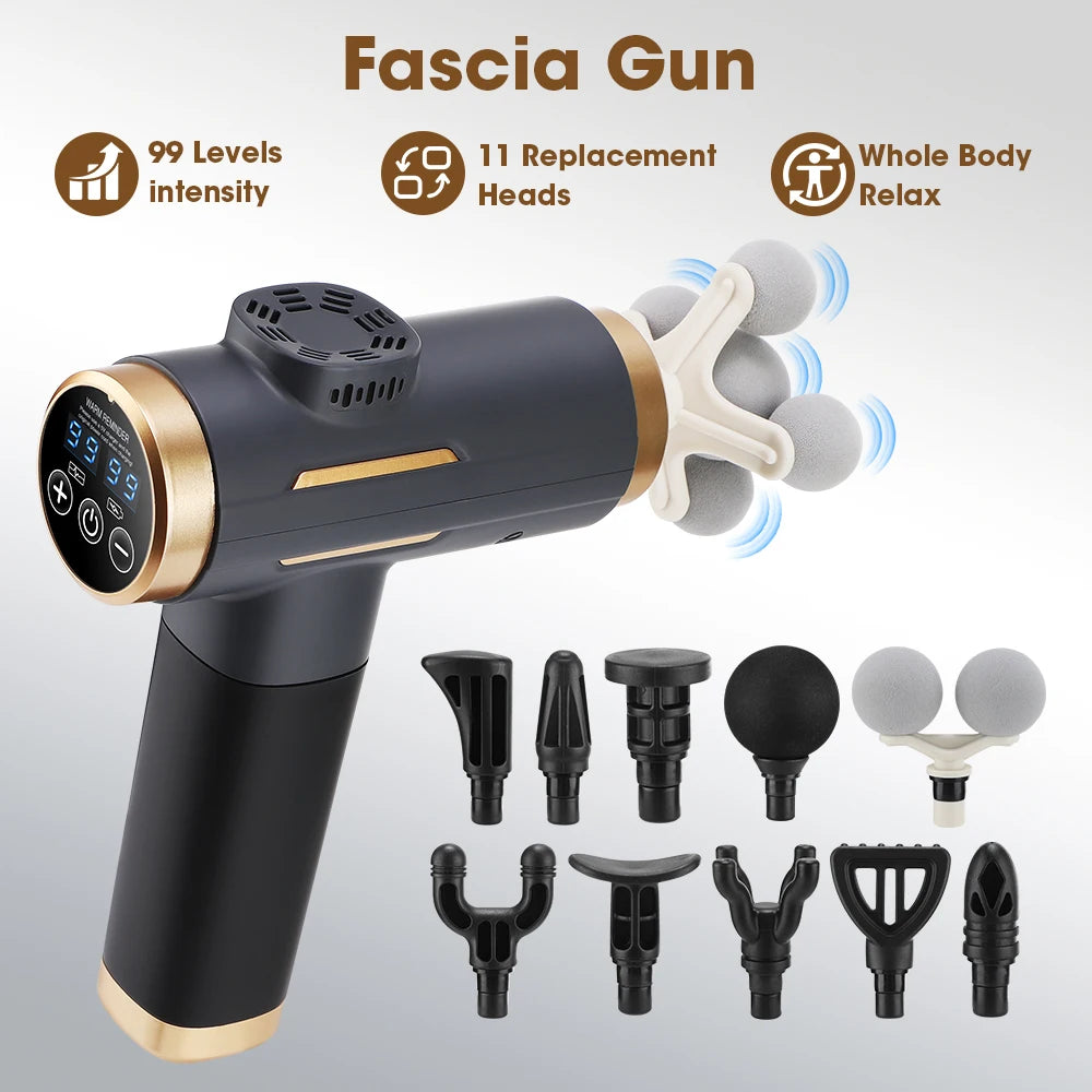 11-Head Deep Tissue Percussion Massage Gun - Electric Body & Muscle Massager - 7