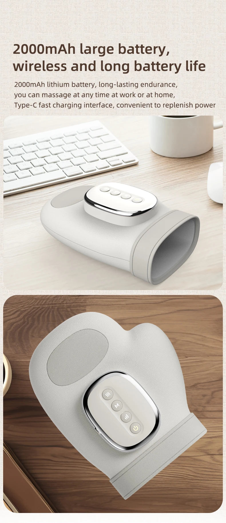 Electric Hand Massager with Finger Stretching & Heat Therapy - 24