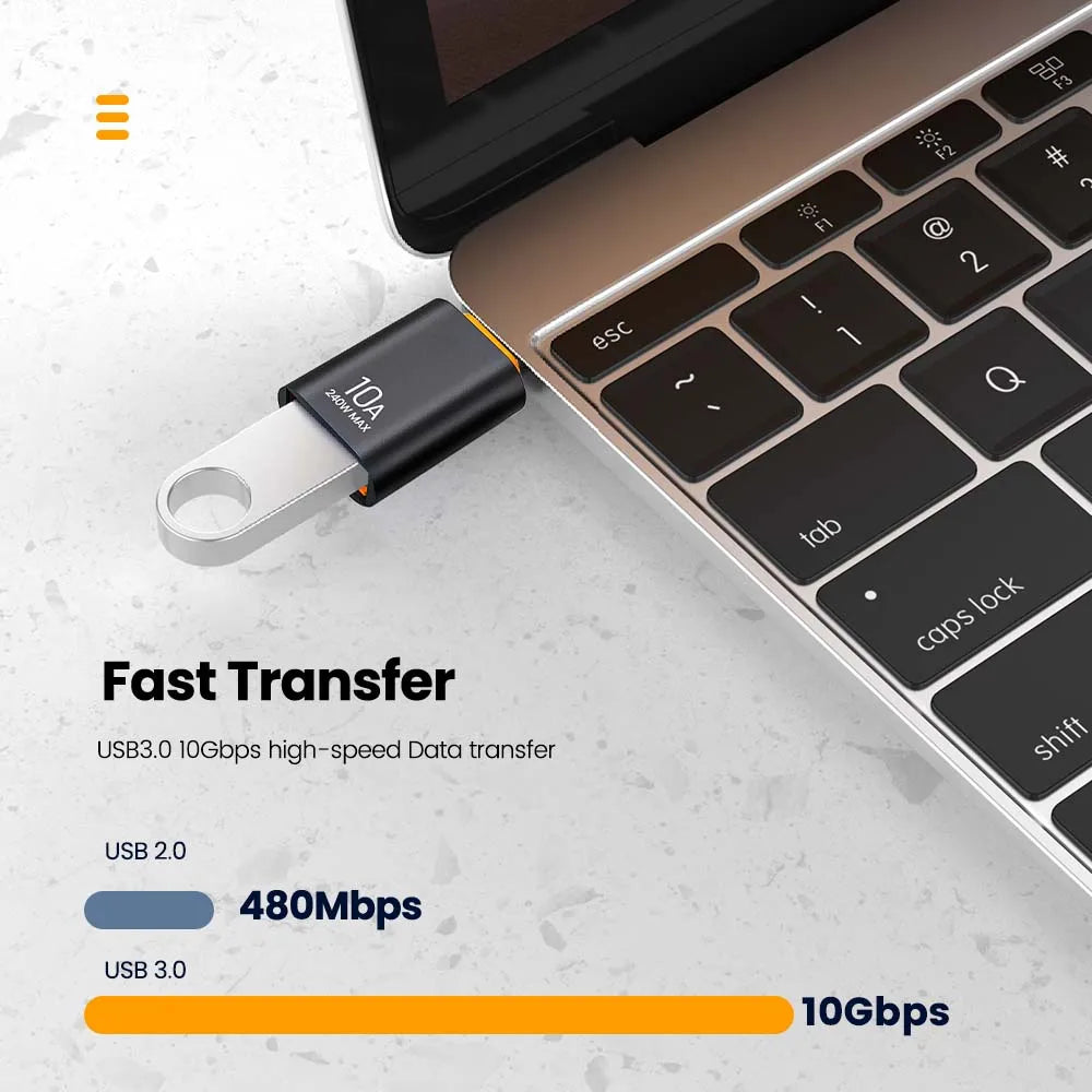 USB 3.0 to USB-C Adapter - Fast Charging & High-Speed Data Transfer OTG - 2