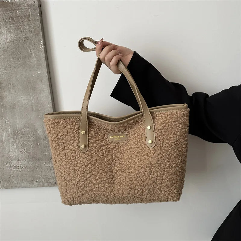 Luxury Lamb Wool Tote Bag