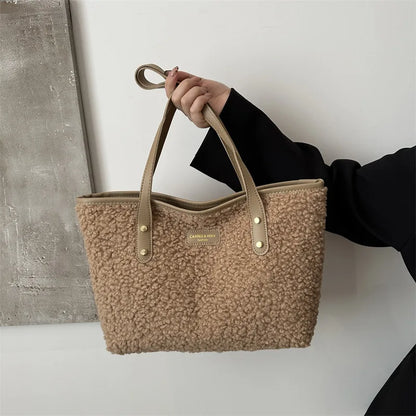 Luxury Lamb Wool Tote Bag