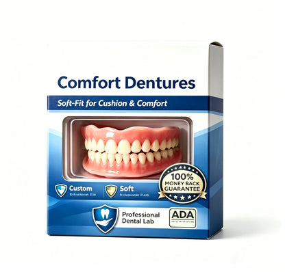 Flexible Silicone Denture Set – Realistic Upper & Lower Fake Teeth for Natural Smile