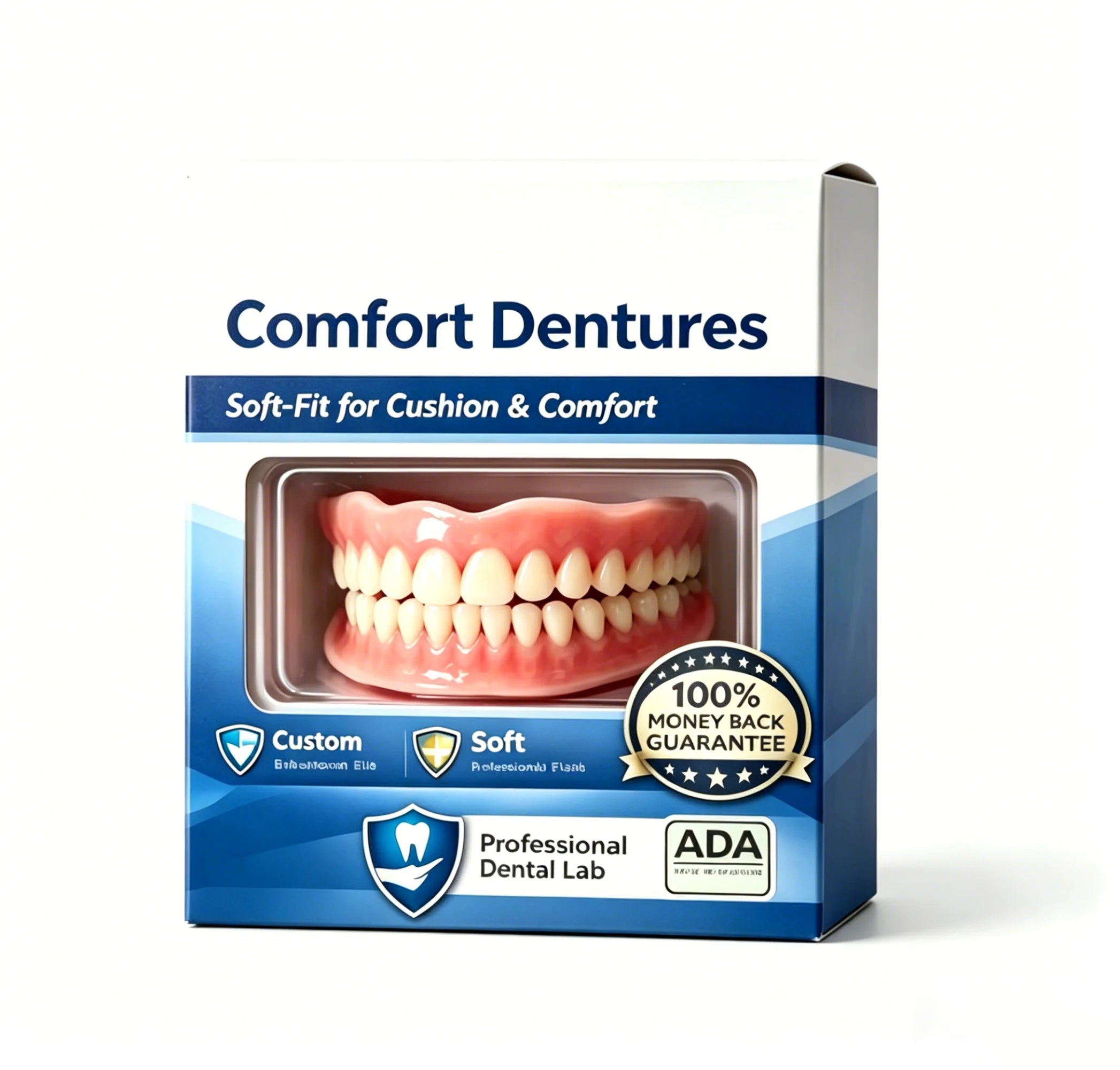Comfort Snap-On Dentures: Realistic Soft Silicone Upper & Lower Veneers Set - 5