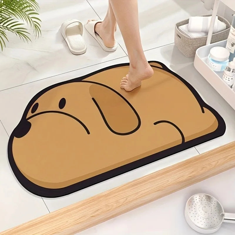 Cute Animal Diatomaceous Earth Bath Mat - Quick Dry & Non-Slip - 1