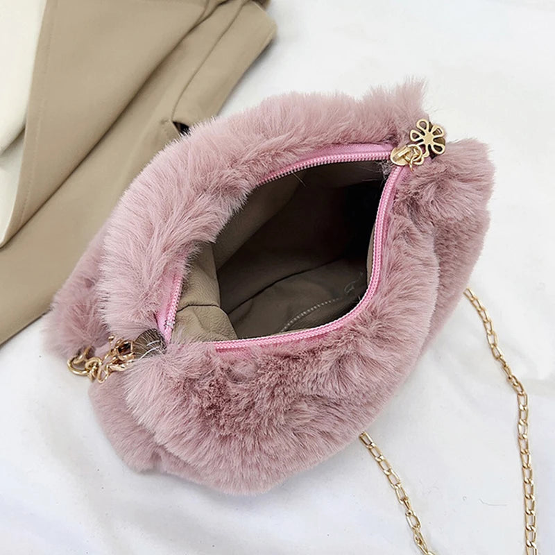 Luxury Plush Chain Crossbody
