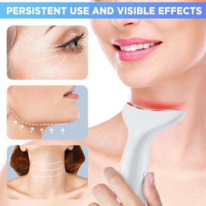LED Light Therapy Face & Neck Lifting Massager - Anti-Aging Skin Tightening Tool