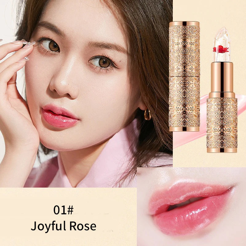 Crystal Color-Changing Flower Jelly Lipstick - Long-Lasting Moisturizing Balm