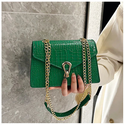 Luxury Croco Chain Shoulder Bag