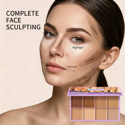 8-Shade Full Coverage Cream Concealer Palette Waterproof Makeup