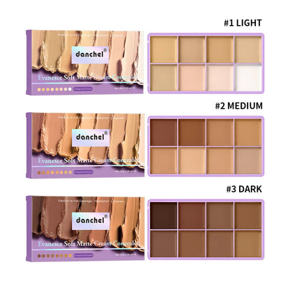 8-Shade Full Coverage Cream Concealer Palette Waterproof Makeup