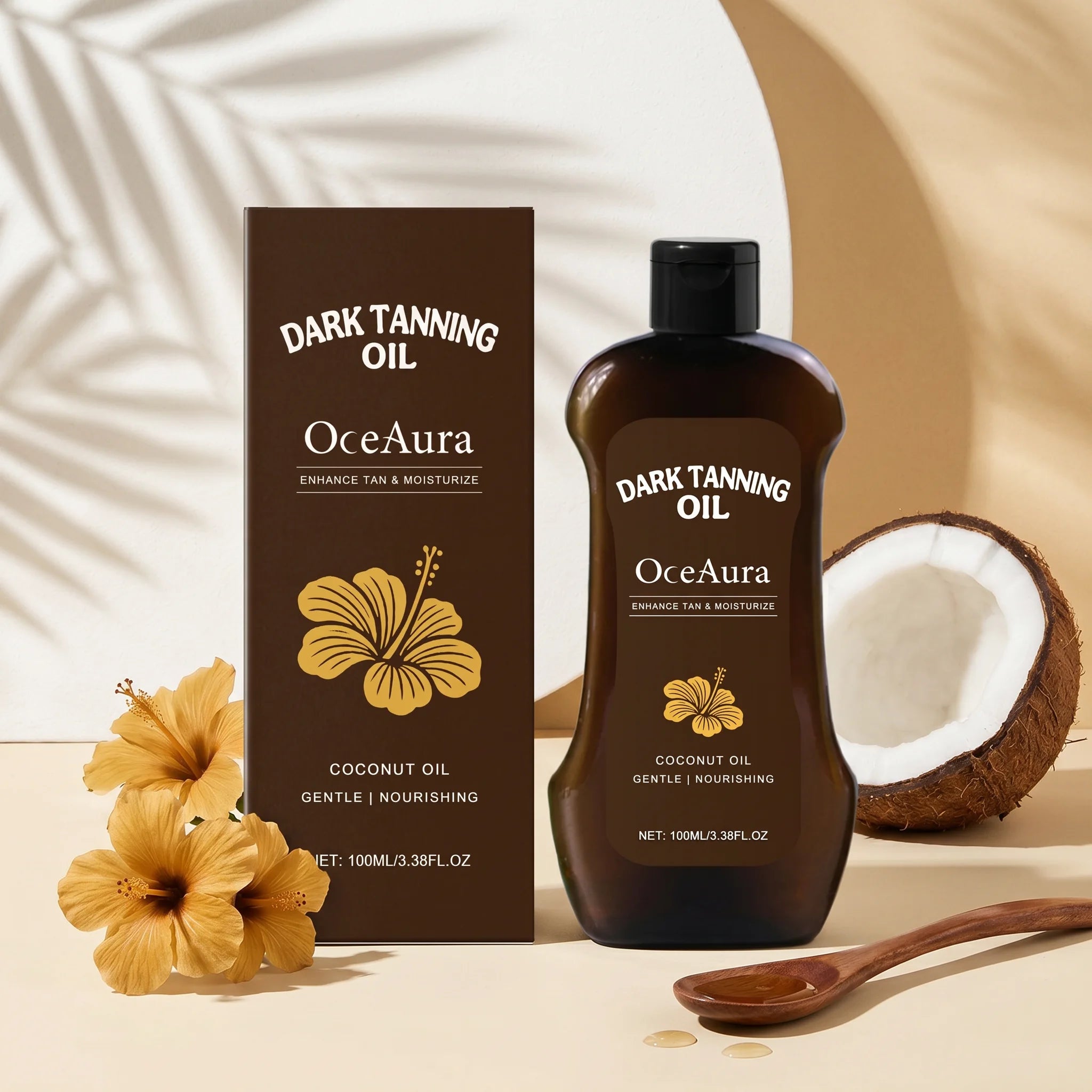 OceAura Coconut Dark Tanning Oil for Deep Bronze Tan & Skin Hydration - 4