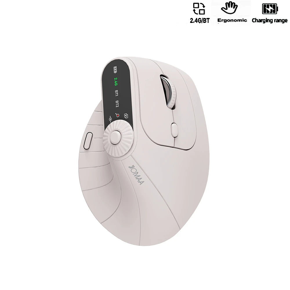Ergonomic Wireless Vertical Mouse with Knob & Multi-Device Bluetooth - 24