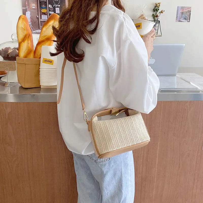 Luxury Woven Straw Bucket Bag