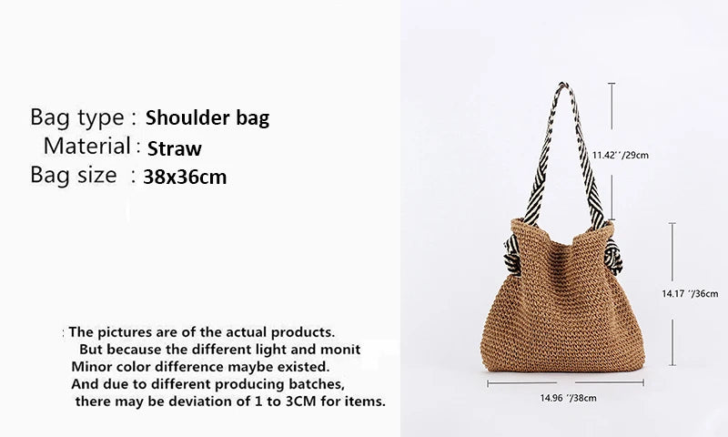 Luxury Woven Straw Beach Tote