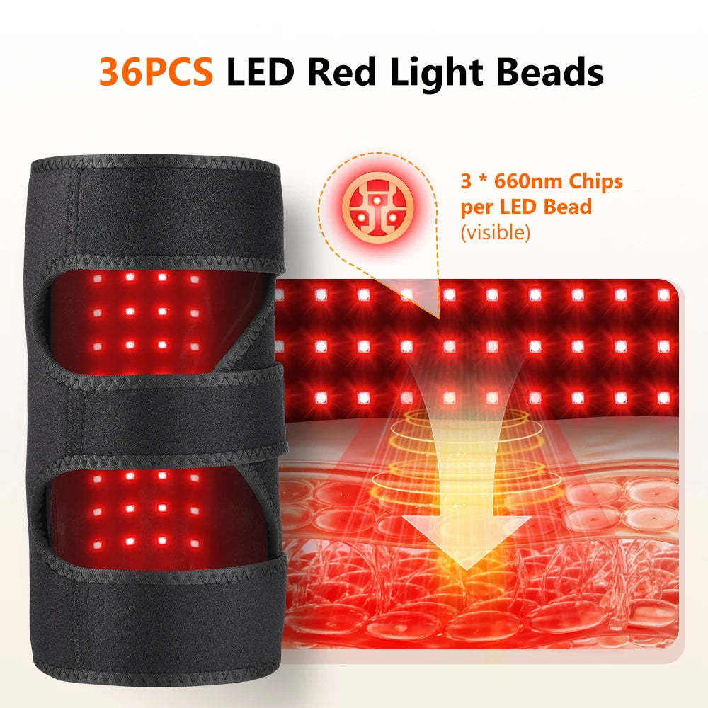 Red Light Therapy Knee Wrap - Heated Joint & Muscle Pain Relief Brace - 2
