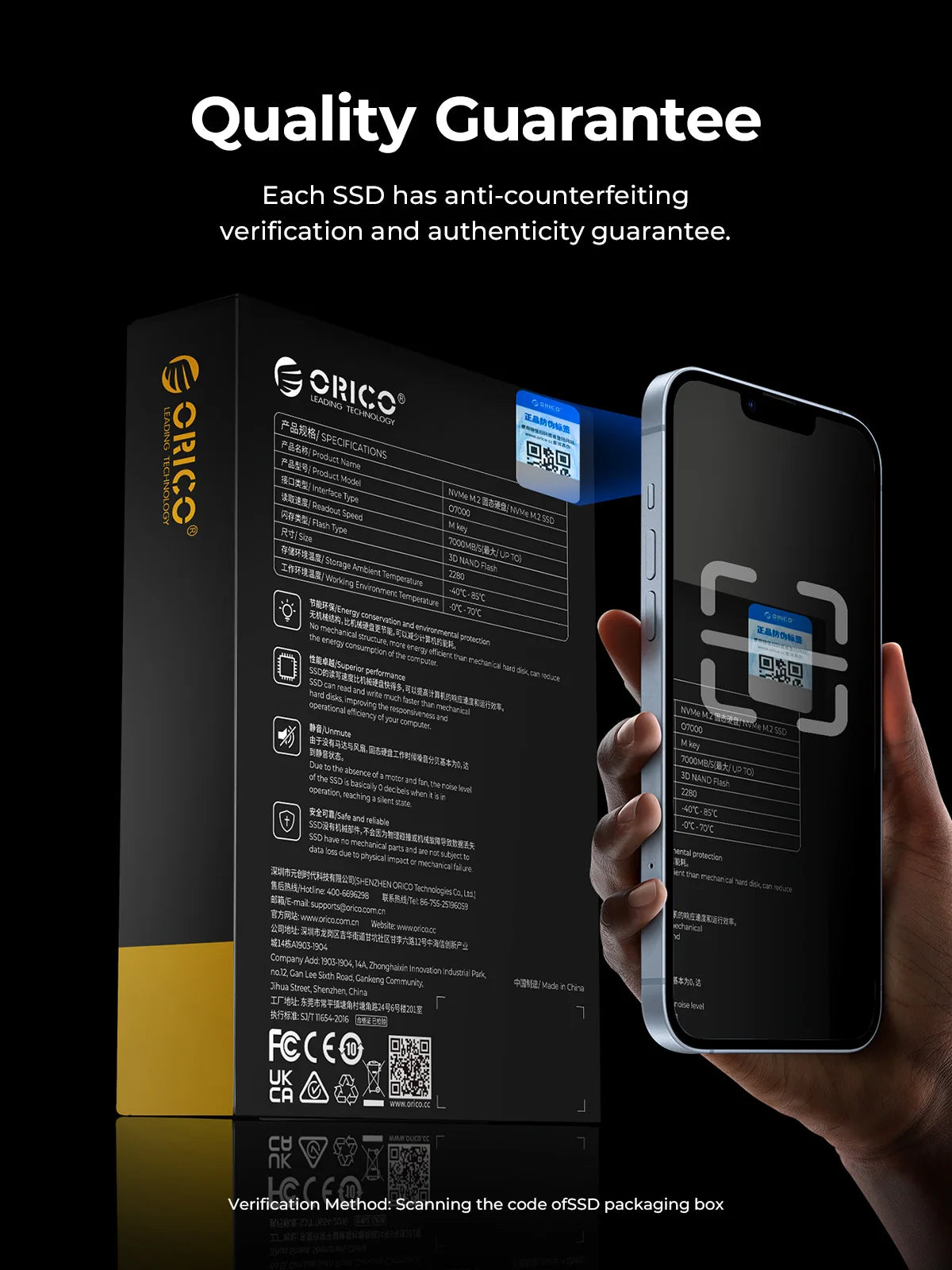 ORICO PCIe 4.0 M.2 NVMe SSD 7400MB/s Internal Solid State Drive