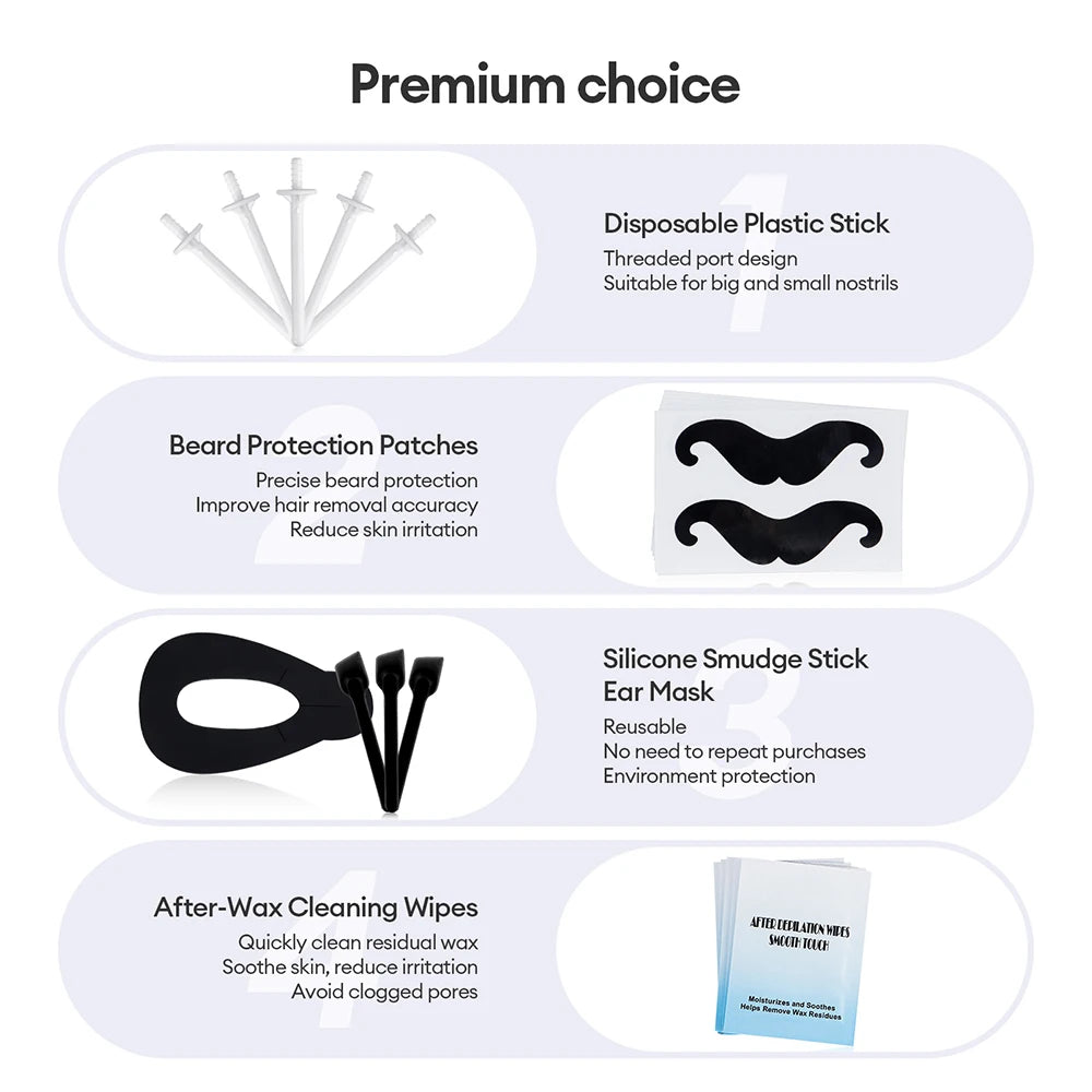 Mini Wax Heater & Nose Ear Hair Removal Kit
