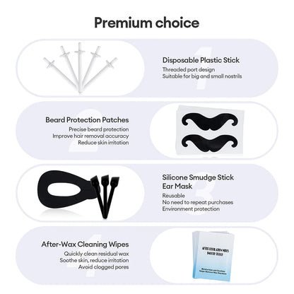 Mini Wax Heater & Nose Ear Hair Removal Kit