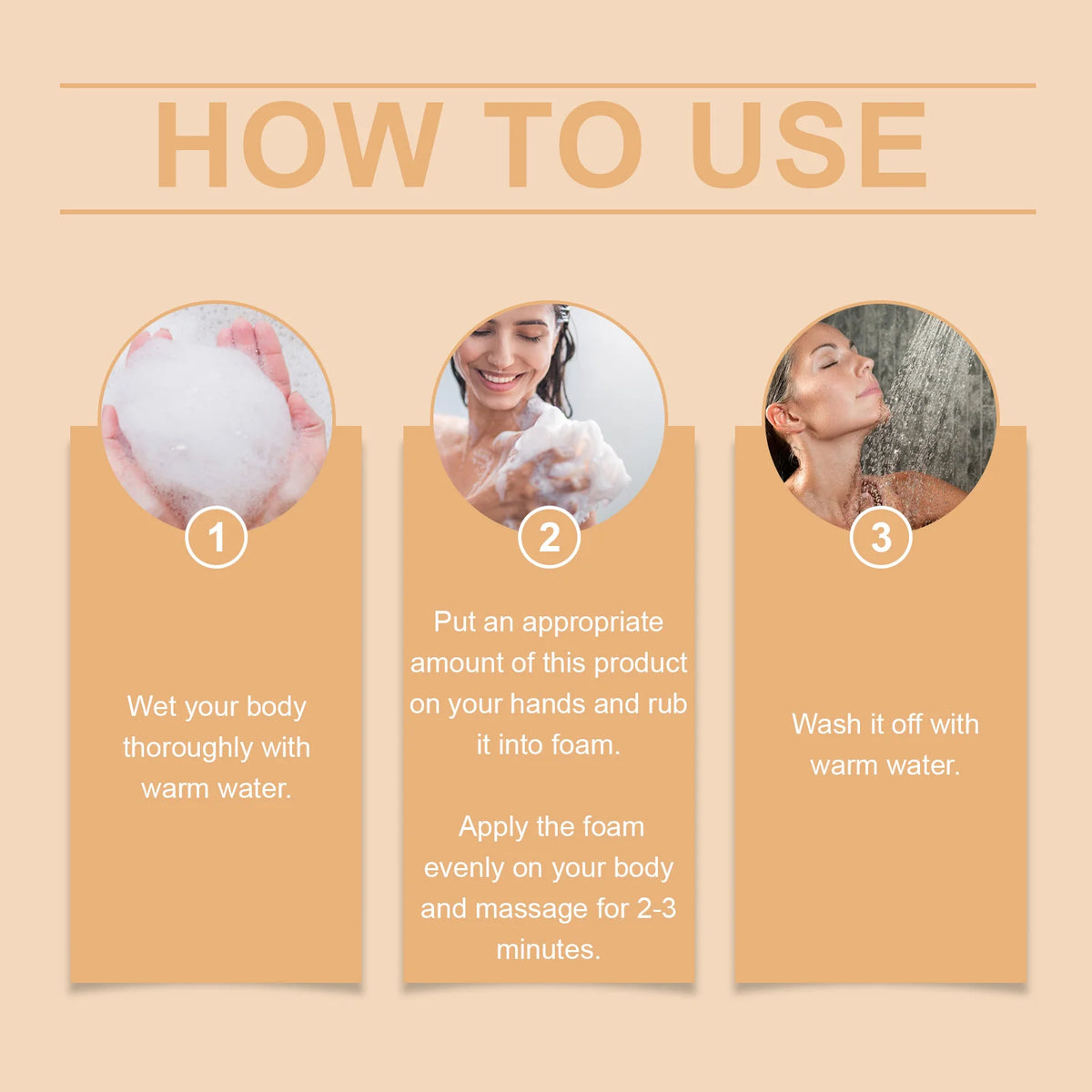 Natural Persimmon Body Wash - Odor Eliminating Deodorizing Shower Gel for All Skin