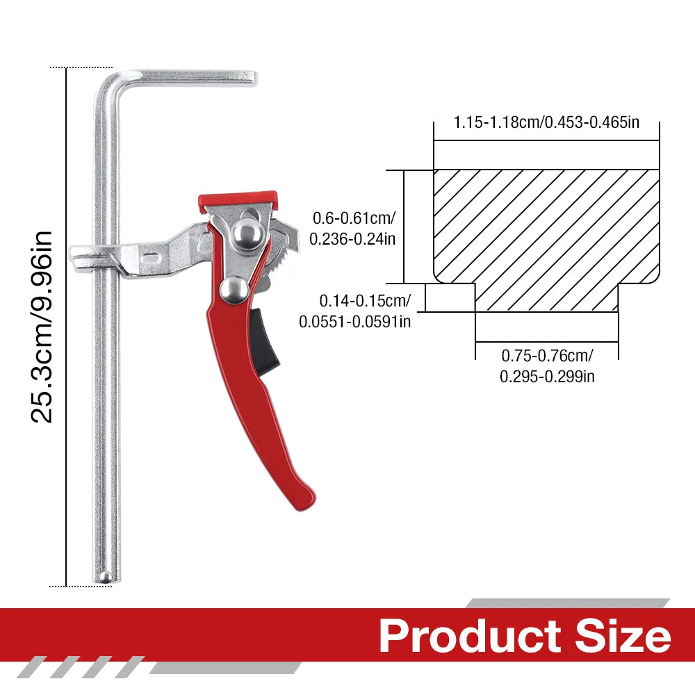 Quick Release Ratchet Guide Rail Clamp for MFT Tables and Track Saws - 2