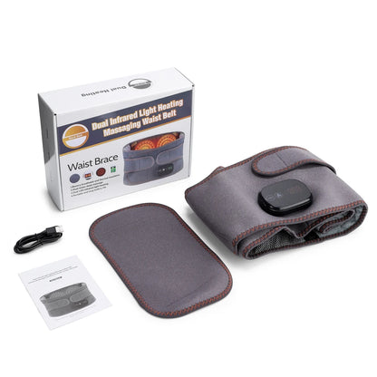 Heated Waist Massager Belt with Vibration Therapy for Back Pain Relief